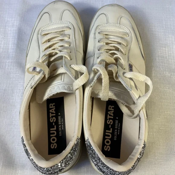 NIB! Golden Goose Limited Edition Soul Star Glitter Heel Sneakers, Size 40 - Picture 5 of 14